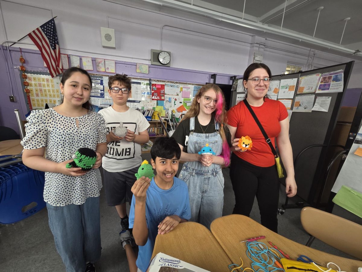 Final celebration with the crochet club with the creations they made.